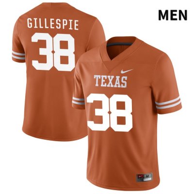 Texas Longhorns Men's #38 Graham Gillespie Authentic Orange NIL 2022 College Football Jersey NGY76P1Y